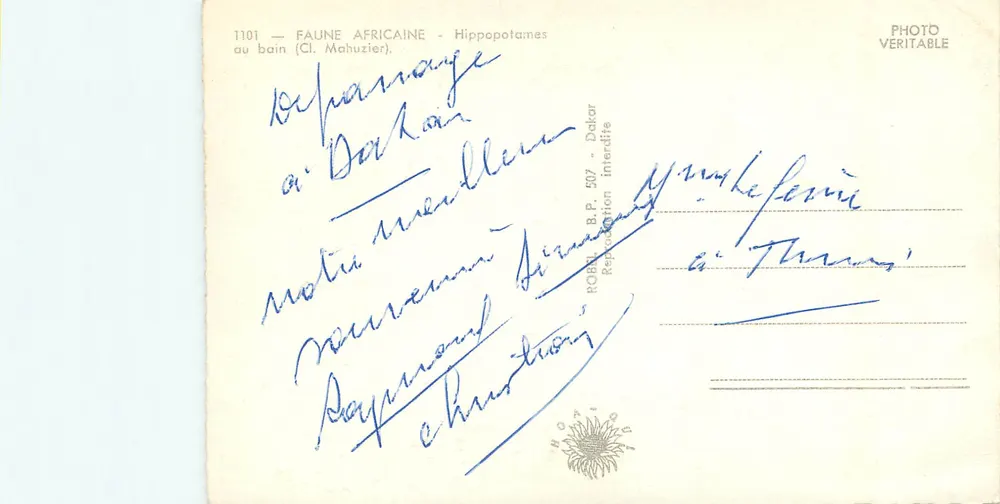 Hipopotamami w wannie — Fauna afrykańska — Cl. Mahuzier, n°1101 - Rewers