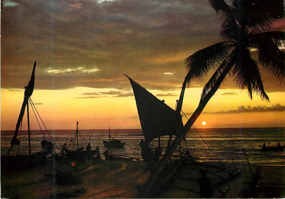 Pôr do sol — Ceylan — editor Kruger, n° 1432/42 - Frente