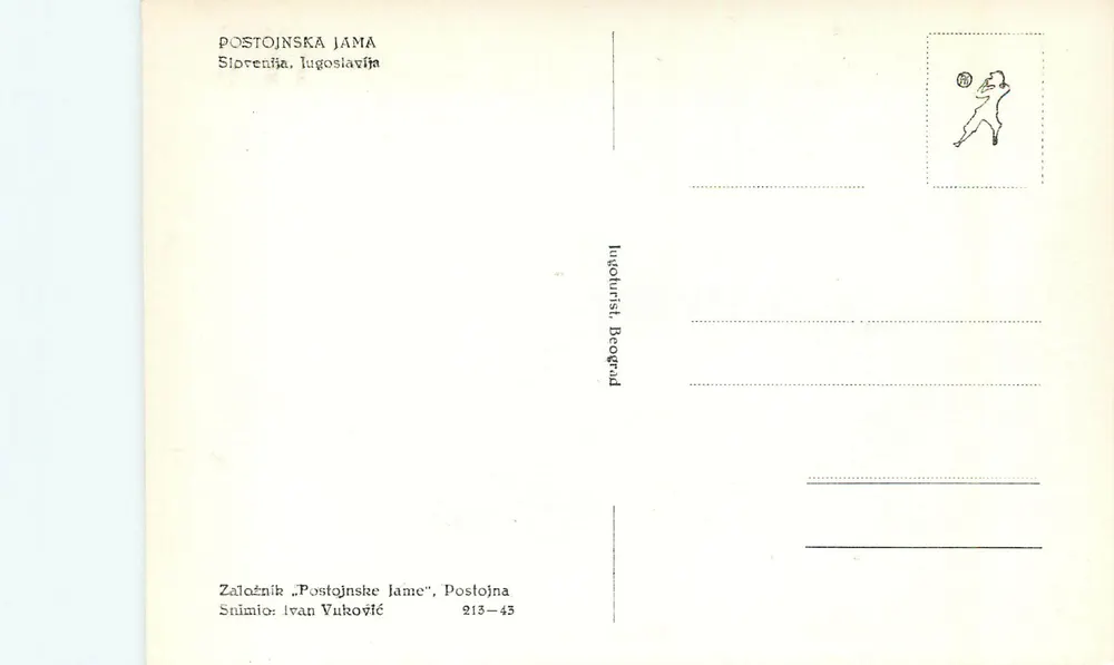 Grotta di Postojna — Slovenia — editore Postojnska Jama, n° 213-43 - Verso