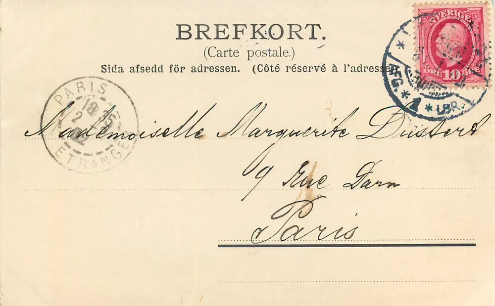 Vista das falésias de Lerum perto de Göteborg — G. L. A. No. 14 - Verso