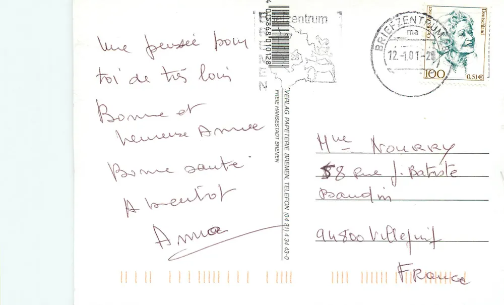Bremen — Agradeço aos Bremen — editor VERLAG PAPETERIE BREMEN - Verso
