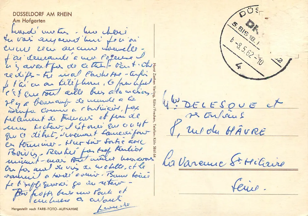 Düsseldorf sul Reno — Al Hofgarten — Heart Ziehen Verlag, Kahn/Frachen - Verso