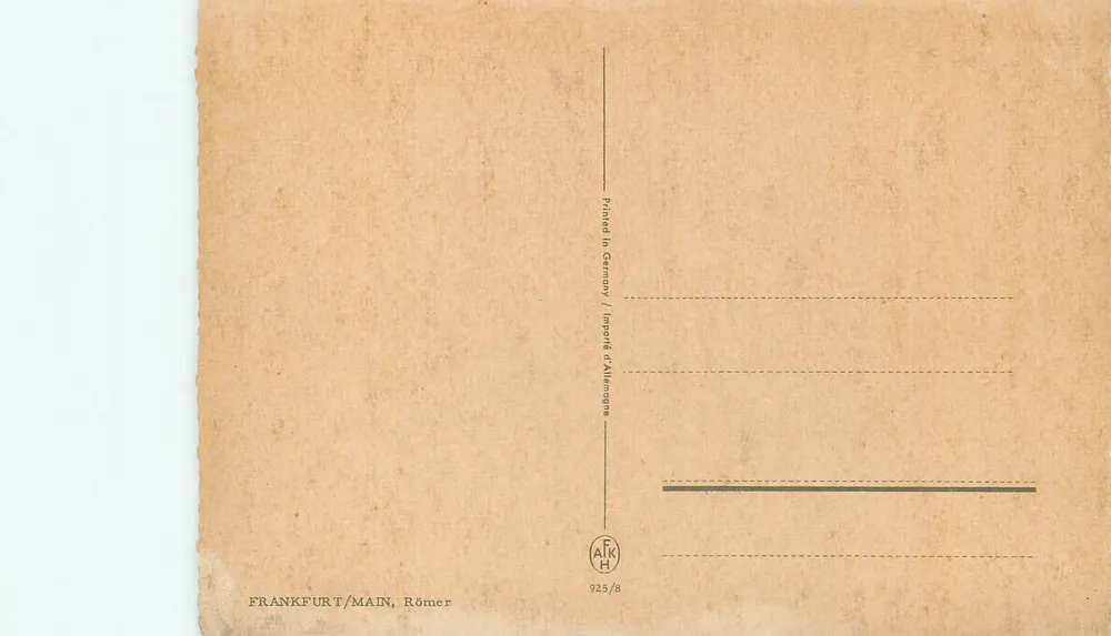 फ्रैंकफर्ट/मेन — रोमर — प्रकाशक रोमर, संख्या 925/8 - पीछे