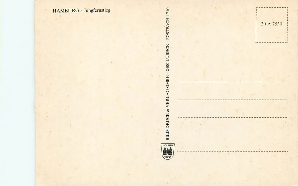 हैम्बर्ग - जंगफर्नस्ट्रीग — HAPAG-LLÖYD और बर्थ — प्रकाशक Bild-Druck & Verlag Holsten - पीछे