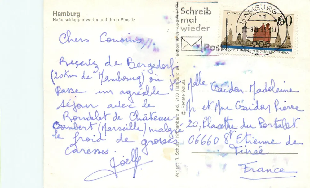 Hamburg — Haven van Hamburg — Uitgever R. Schulz - Achterkant