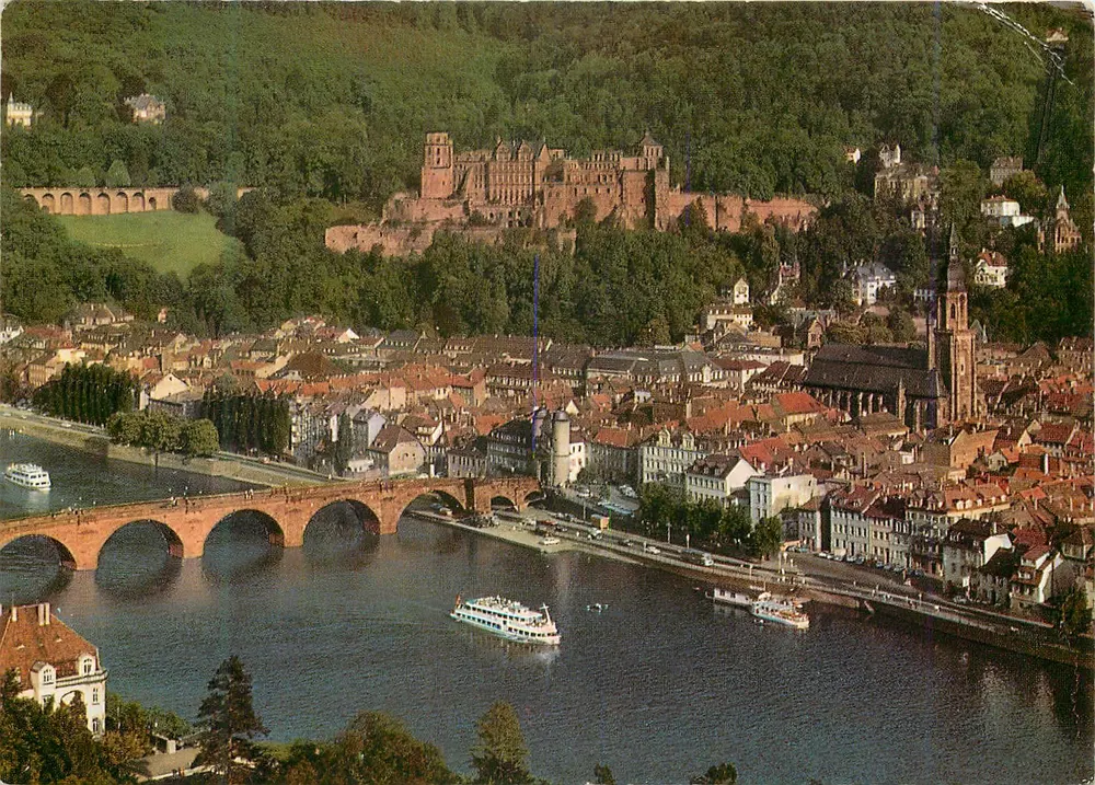 Heidelberg — Castillo y Puente Viejo — Schöning & Co., Lübeck - Anverso