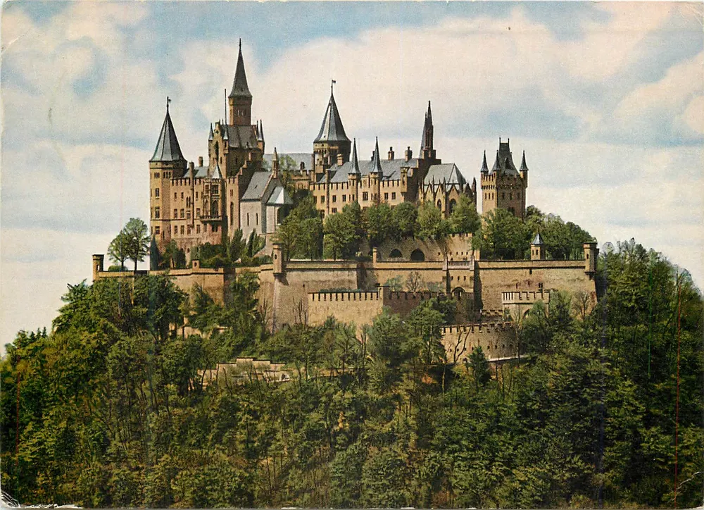 Burg Hohenzollern — Blick vom Zellerhorn — Gebr. Metz, Tübingen, n° 442/189 - Recto