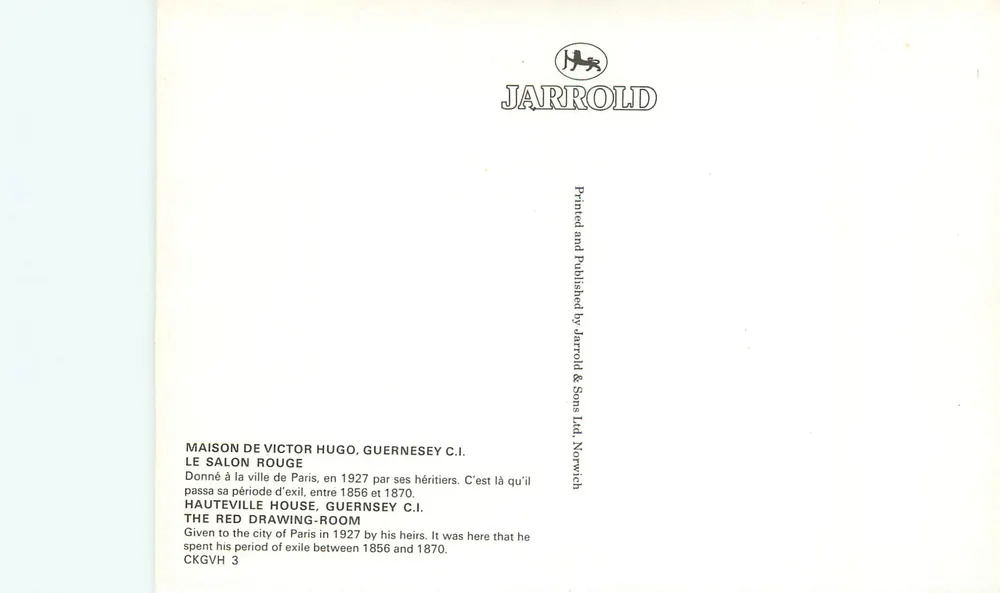 레 살롱 루주 — 비CTOR 훌로의 집, 게ernes에이 C.I. — JARROLD & Sons Ltd. 노리치 - 뒷면