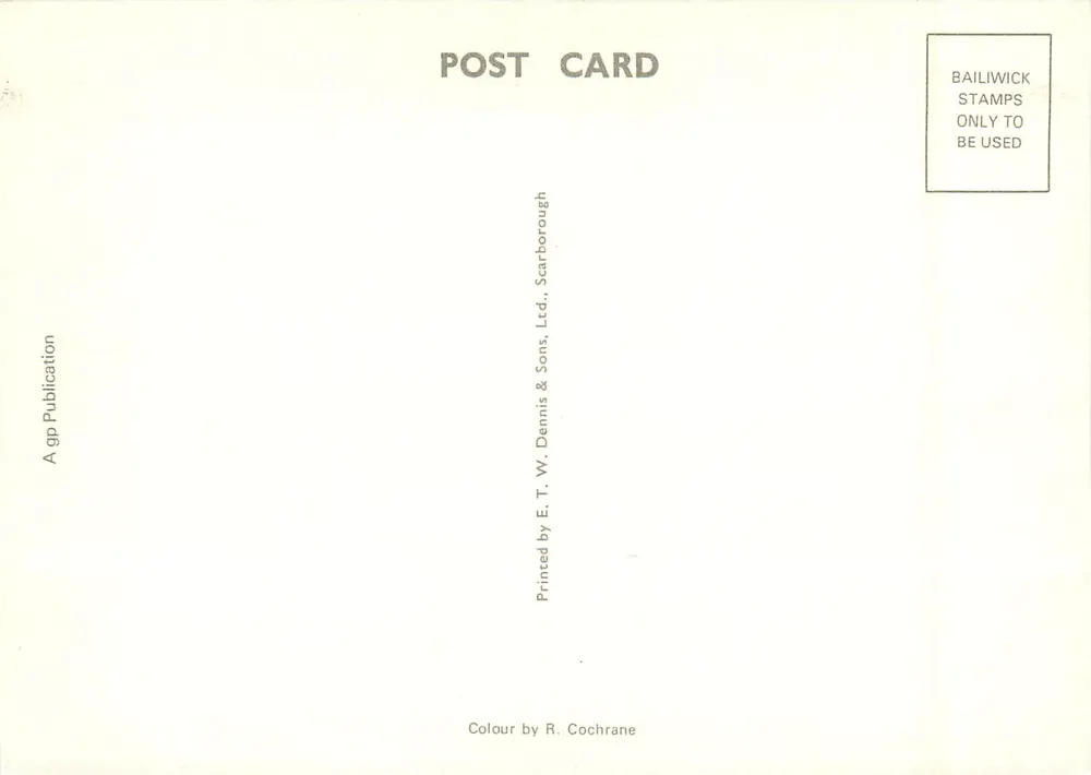 Hydrofoil passando pelo Farol de Point Robert, Sark, C.I. — S.18 — E.T. W. Dennis & Sons, Ltd. - Verso
