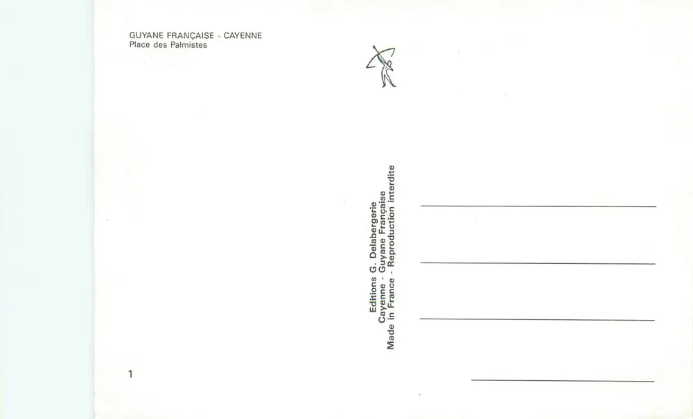 Place des Palmistes - Cayenne - Éditions G. Delabergerie - Verso