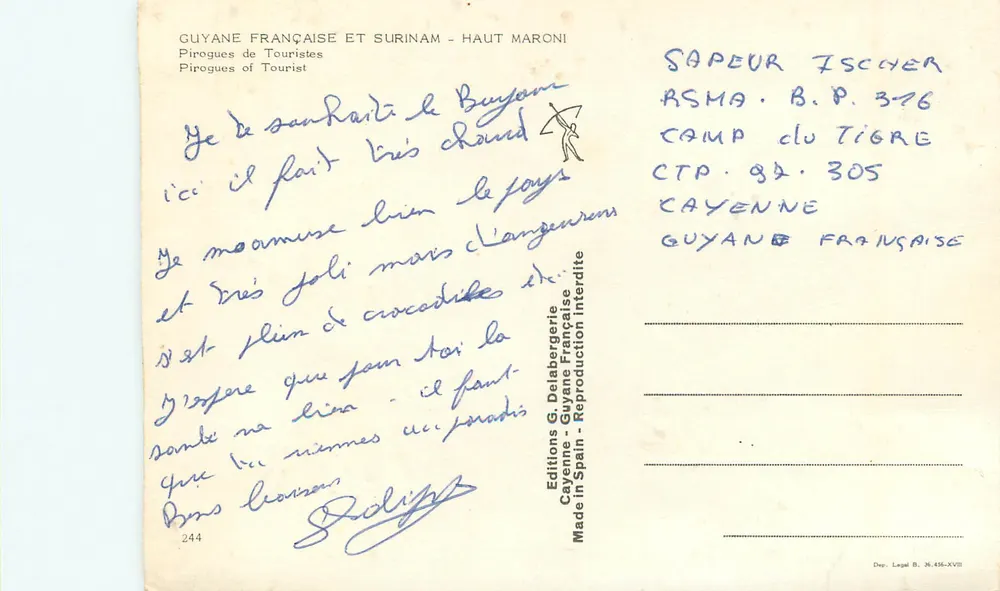 Touristenkanus — Französisch-Guayana und Suriname - Haut Maroni — Editions G. Delabergerie, n°244 - Rückseite