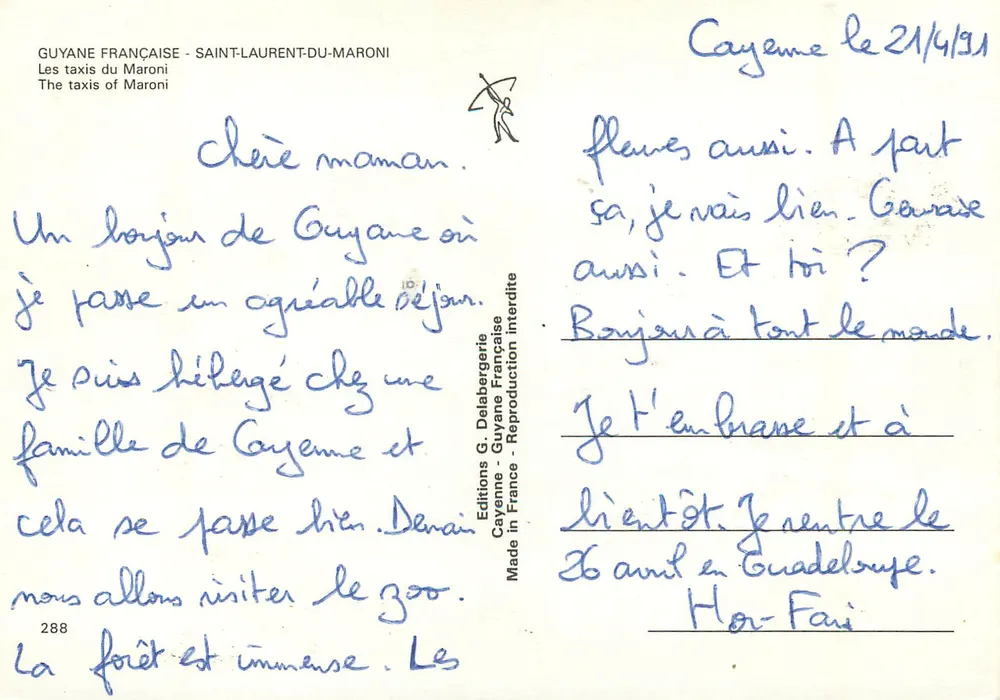 Die Taxis des Maroni — Saint-Laurent-du-Maroni — Verlag G. Dalabergerie - Rückseite