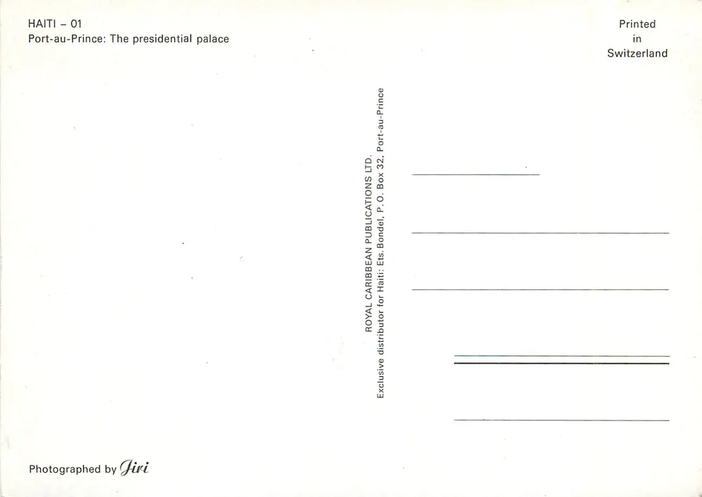 Port-au-Prince — Präsidentenpalast — Royal Caribbean Publications Ltd. - Rückseite