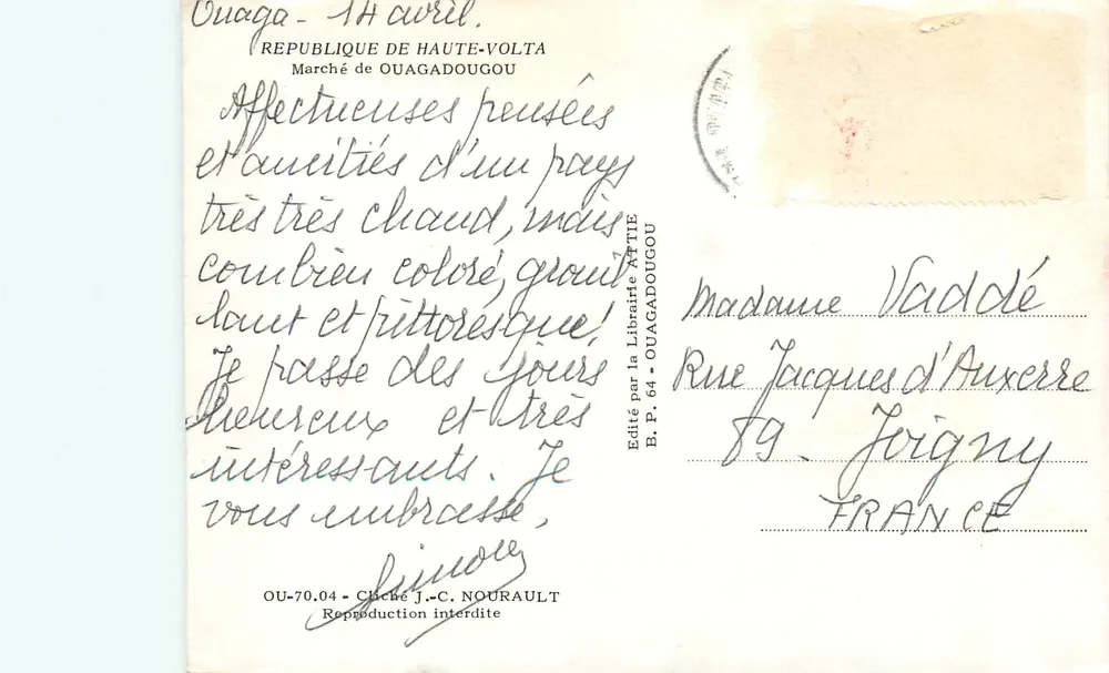 Mercado de Ouagadougou — República da Haute-Volta — Editado pela Livraria ATTIE - Verso