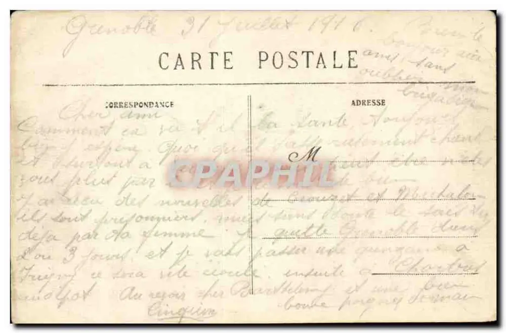 Grenoble — Cours Saint-André e os Fortes — C. Baffert, Grenoble, n°105 - Verso