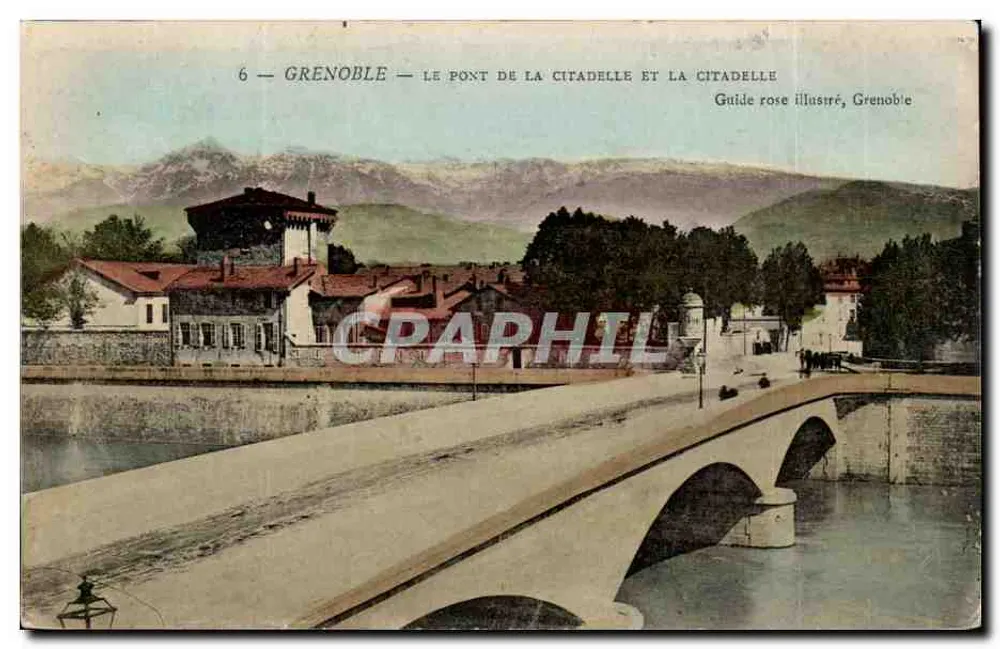 Grenoble — Die Brücke der Citadel und die Citadel — Guide rose illustré, Grenoble - Vorderseite