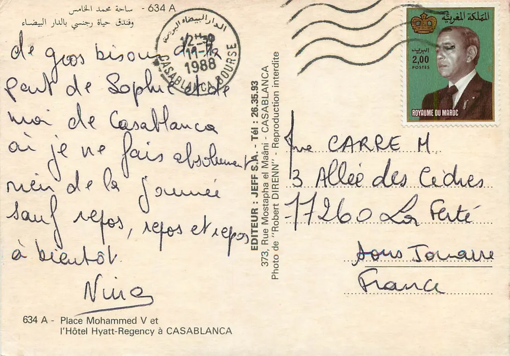 Hôtel Hyatt-Regency à Casablanca — vue aérienne — Éditeur: Jeff S.A. - Verso