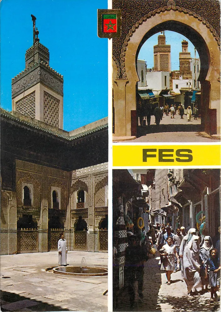 Fès — vista da Mezquita Bouhanania e das ruas — Komaroc S.A. n°36 - Frente