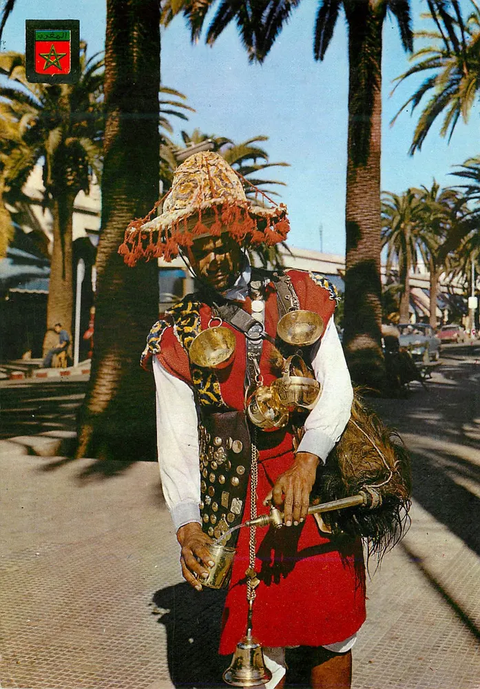 Vendedor de água — Marrocos Típico — Edições Piquéd, Barcelona - Frente