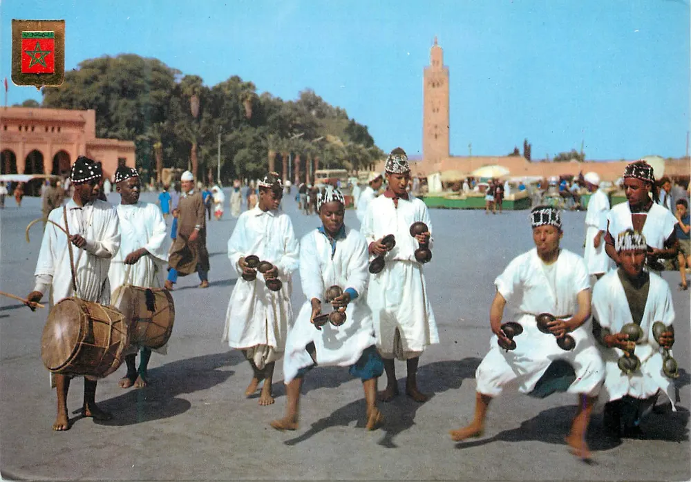 Grupo de músicos marroquinos — Marruecos Típico — editor Komaroc SA, n° 55 - Frente