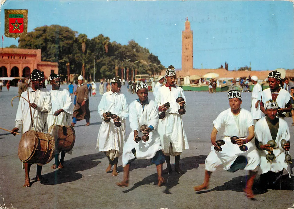 Dançarinos de Marrakech — folclore — FISA - I.G. - Palaudarias, 26 - Impresso na Espanha - Frente