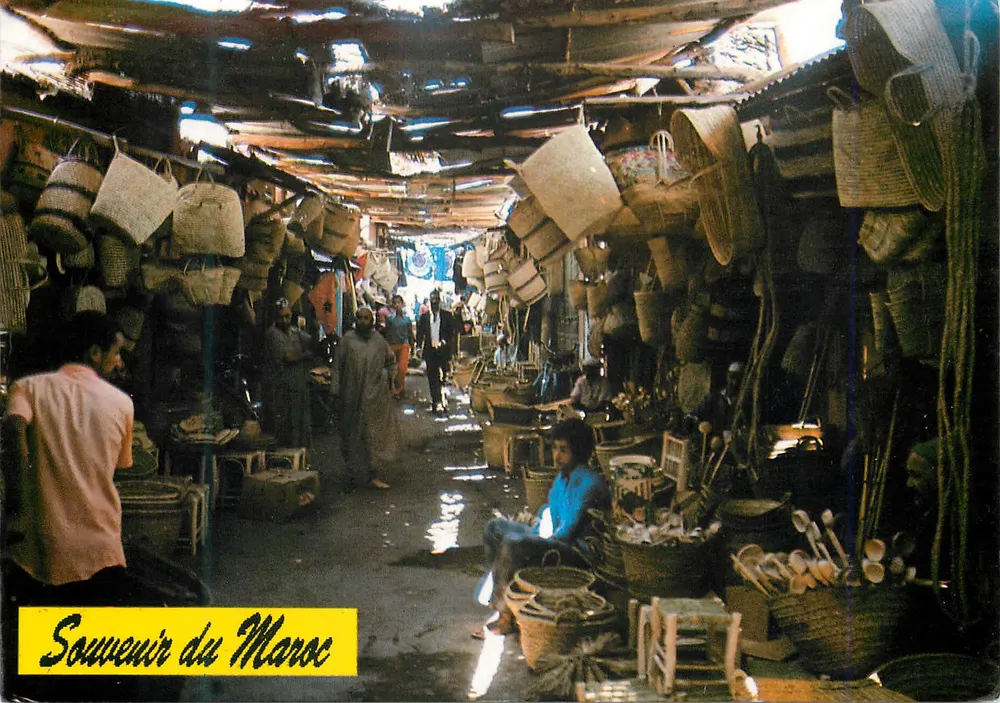 Lembrança do Marrocos — Souk dos Cestas — Dépôt Légal : L 258 - N° 79 - Frente