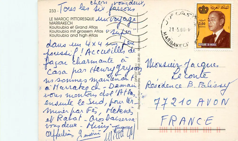 Koutoubia i Duży Atlas — LE MAROC PITTORESQUE — MARRAKECH - Rewers