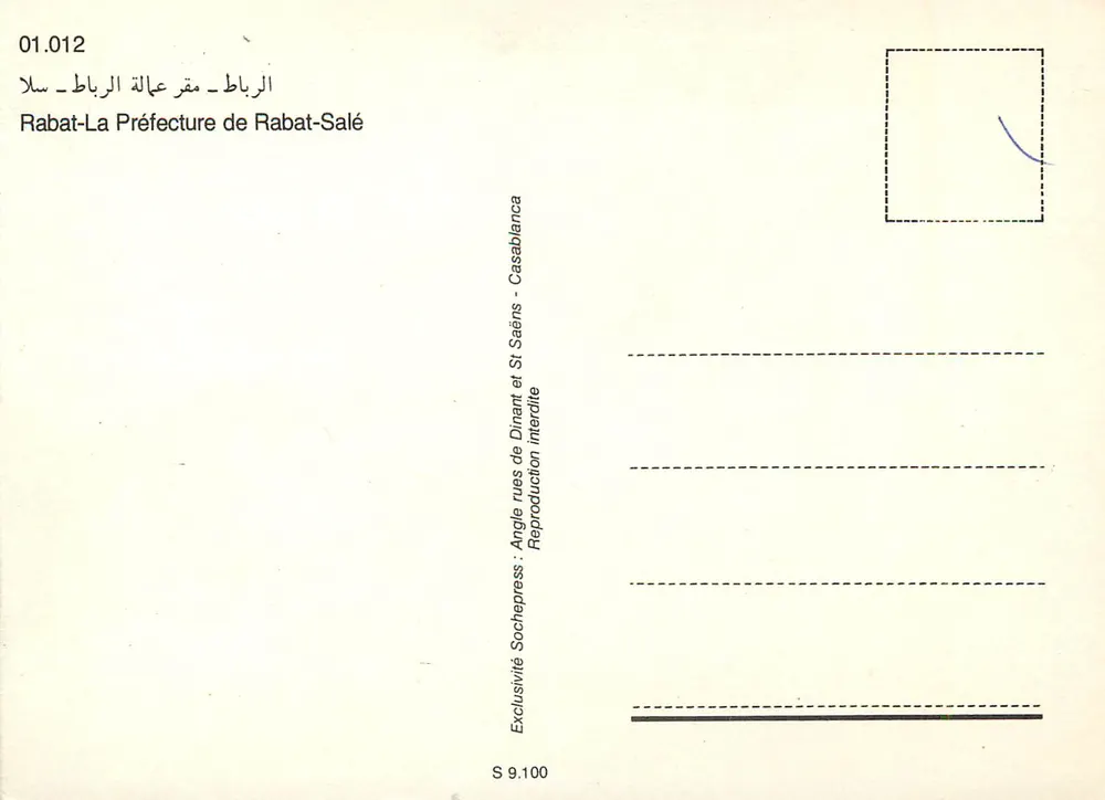 Rabat-Salé — Prefektura Rabat-Salé — Wydawnictwo Sochepress - Rewers