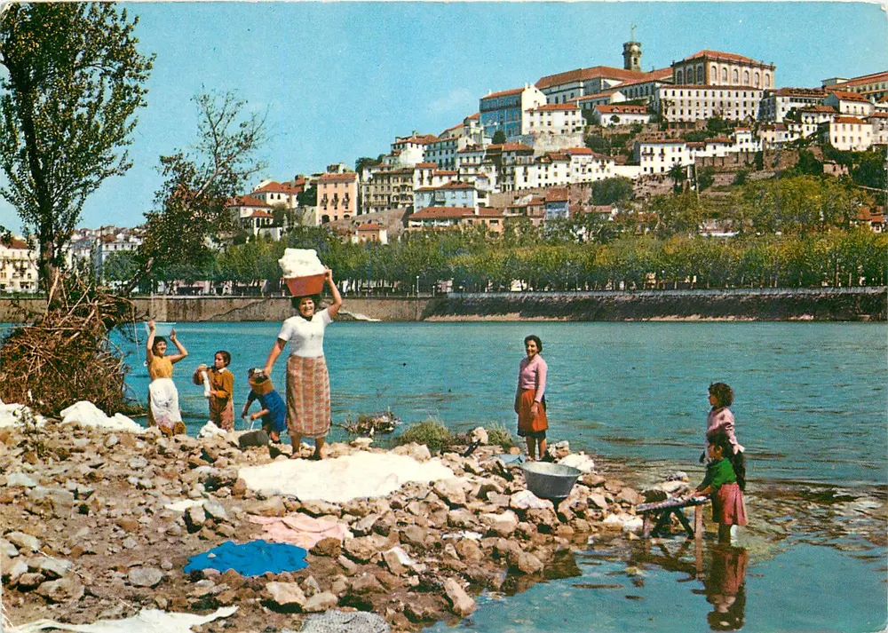 Wäscherinnen am Mondego — Wäscheszene am Flussufer — Verleger 'Centro de Cuidado 'Thetas Serrana do Período Seco' — n°6 - Vorderseite