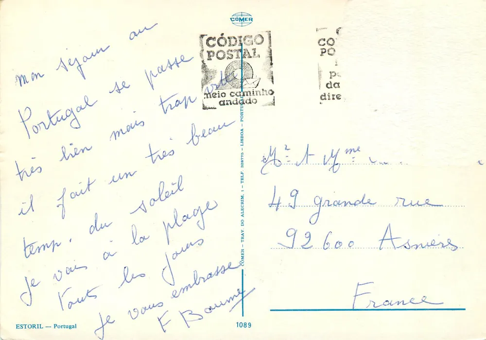 Estoril — Souvenir — COMER - Verso