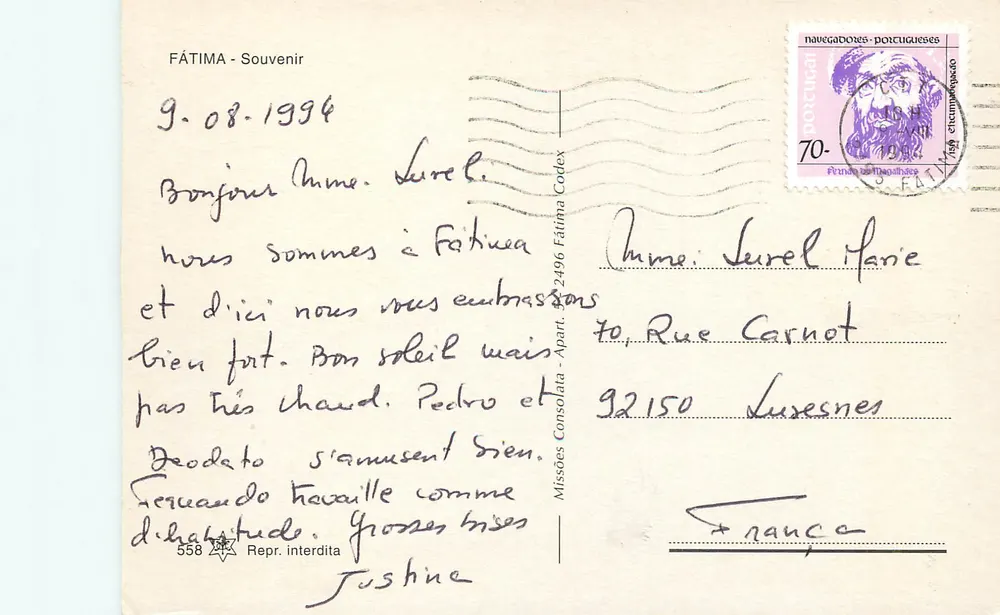 Fatima — Luchtfoto van het klooster — Souvenir - Achterkant