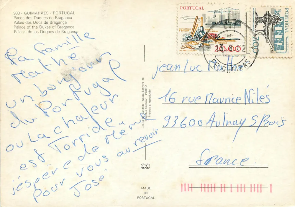 Palast der Herzöge von Bragança — Guimarães — Verlag MADE IN PORTUGAL, Nr. 938 - Rückseite