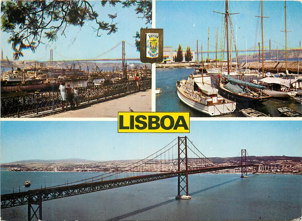 Lisboa — vista do porto, dos barcos e do ponte 25 de Abril — editor LIFER-Porto, n° 707 - Frente