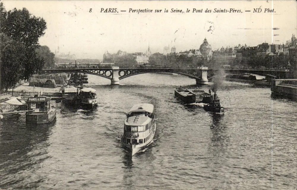 Paris — Perspective sur la Seine, le Pont des Saints-Pères — ND Phot. - Recto