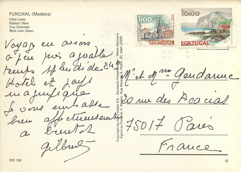 Funchal (Madeira) — Oosterse uitzicht — Copyright by Hans Huber KG, n° MD 106 - Achterkant