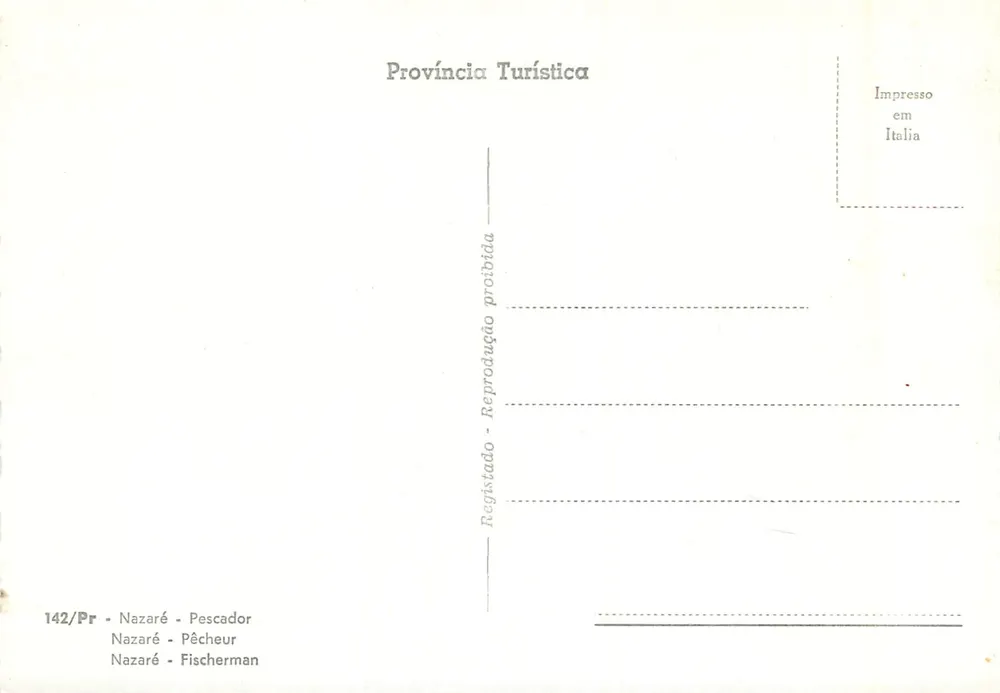 Nazaré - Pescador — 142/Pr — editor Fischerman - Verso