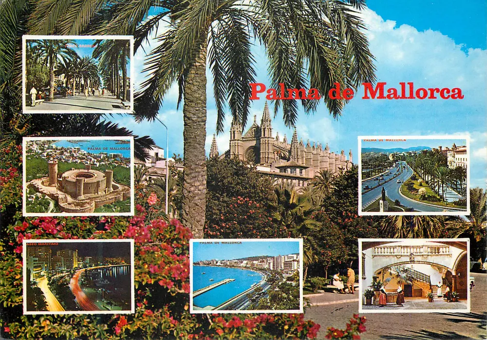 Palma de Mallorca — vista panorâmica com colagem de cenas — editor Tomas de Espana, n° 119/A - Frente