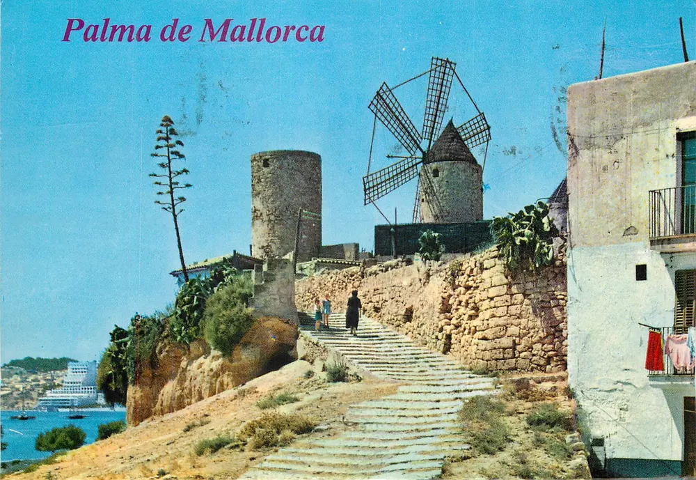 Palma de Mallorca — Moulin à vent et tour — Éditions Palma-Cta. Soller - Recto