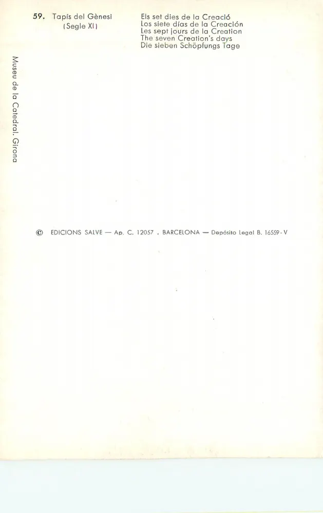 Tapís del Gènesi — 11. Jahrhundert — EDICIONS SALVE - Rückseite
