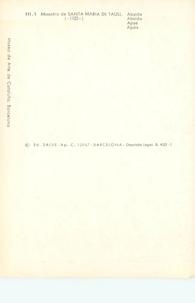 Maestro de Santa Maria de Taula — (±1123) — Ed. Salve, C. 12057, Barcelone - Verso