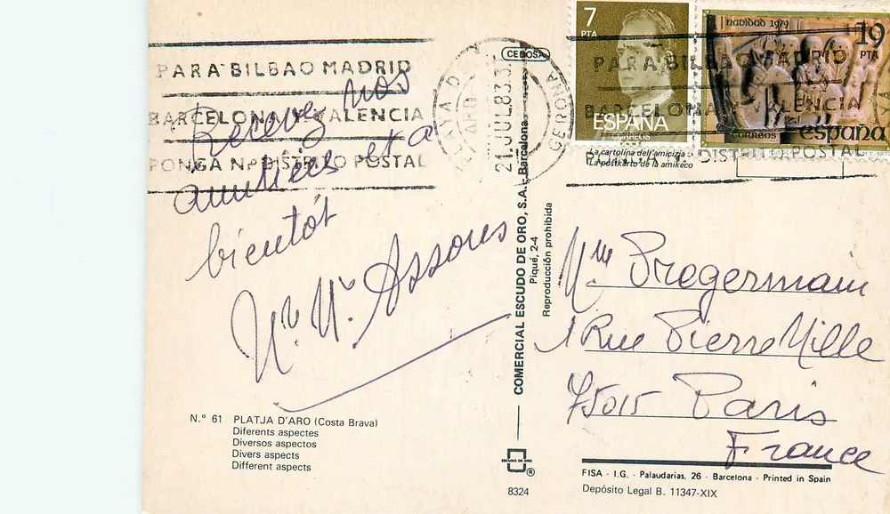 Playa de Aro — Diversos aspectos — FISA I.G. Palaudarias, 24, Barcelona - Verso