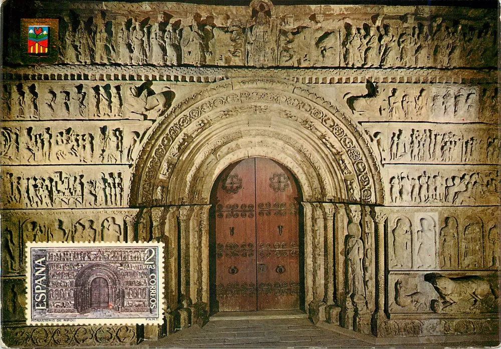 Portal des Klosters Santa María de Ripoll — Sigle XII, Nationalmonument — Verleger ESCUDO DE ORO, n° 17 - Vorderseite