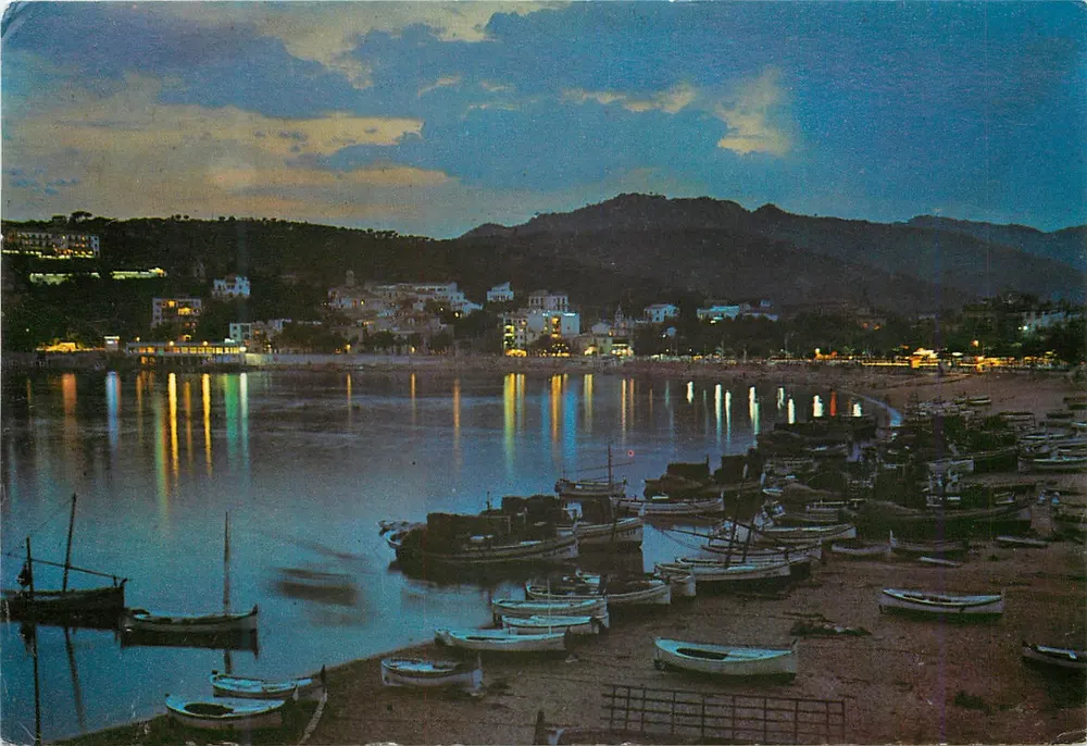 Costa Brava — San Feliu de Guíxols — Abend — Farbfoto von A. Campanà y J. Puig-Ferrán — Serie II, Nr. 2270 - Vorderseite