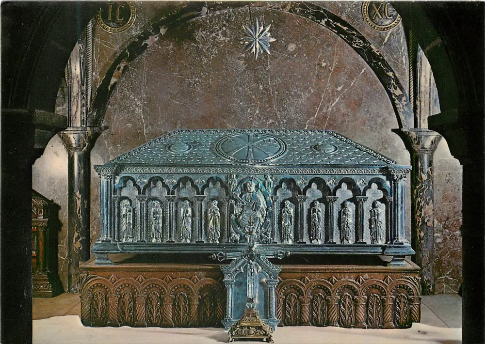 Santiago de Compostela — Kathedrale. Silberne Urne des Apostels Santiago — Béthelos Fanna, n° 3.204 - Vorderseite