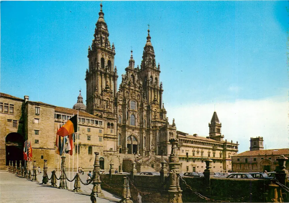 Santiago de Compostela — Kathedrale, Fassade des Obradoiro — 18. Jahrhundert — Postales Frana, n° 3.211 - Vorderseite