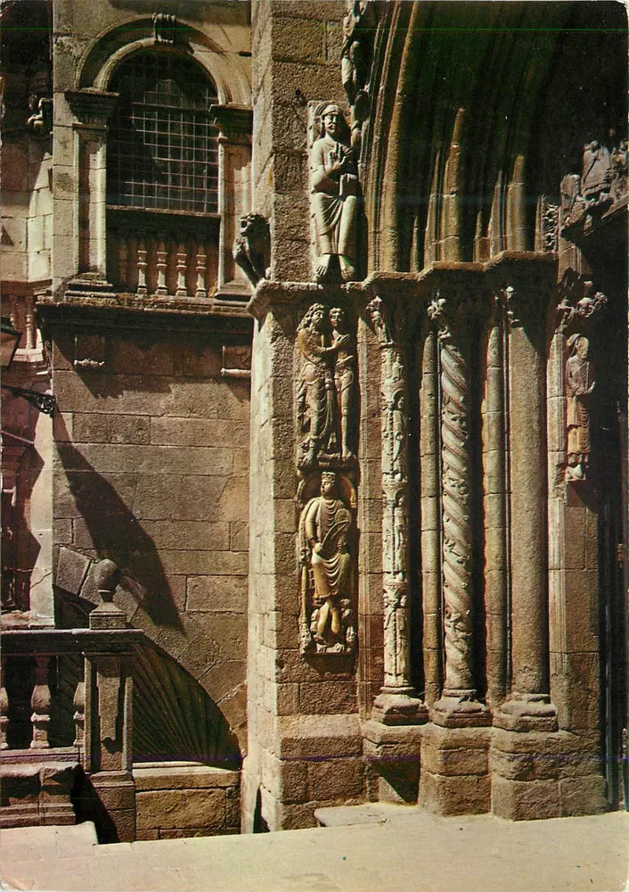 Santiago de Compostela — Kathedrale, Fassade der Platerías — Editionen Arribas Zaragoza, Nr. 2.054 - Vorderseite