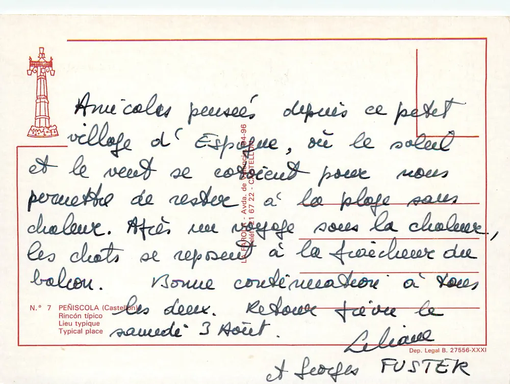 Peñíscola — typisch dorp in Spanje — uitgever Le Fayolle, n° 7 - Achterkant