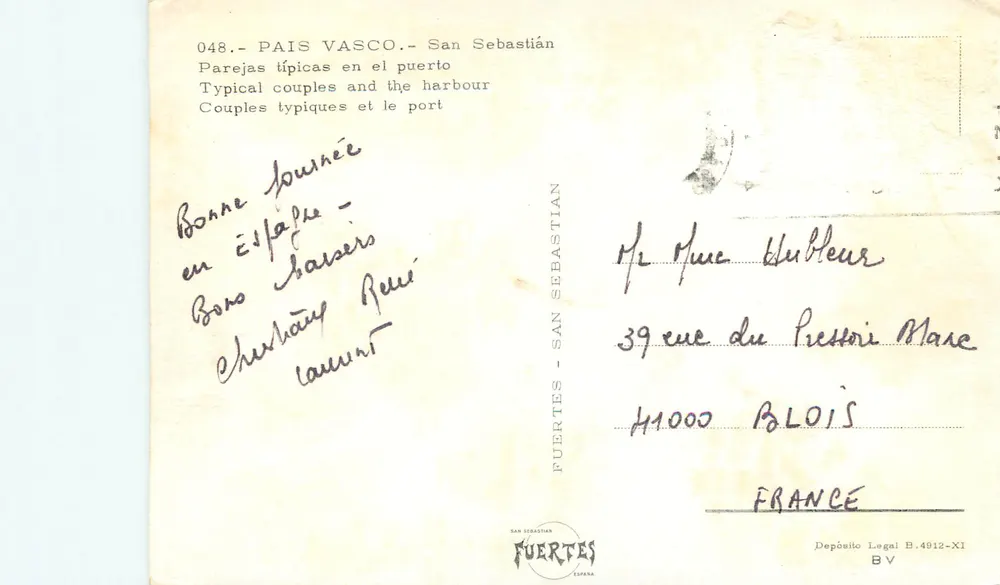San Sebastián — Typische Paare und der Hafen — Fuertes, n° 048 - Rückseite