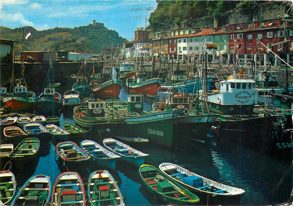 San Sebastián — Hafen und Fischerviertel — SAN SEBASTIAN - Serie 86, n.º 1027 - Vorderseite