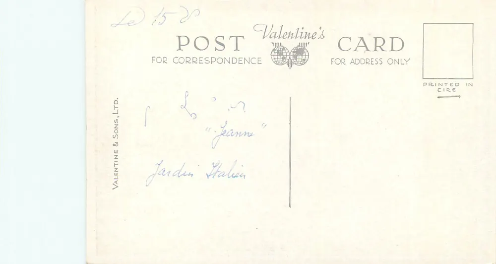 Die italienischen Gärten auf der Insel Garnish — Glengarriff — Valentine's & Sons, Ltd. - Rückseite